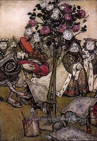 Alice au pays des merveilles The Queens Croquet Ground illustrateur Arthur Rackham Peintures à l'huile
